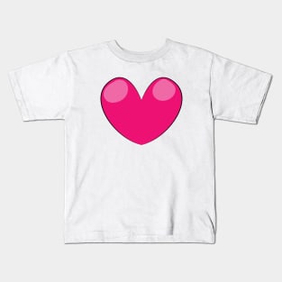 Bright Pink Love Heart Kids T-Shirt